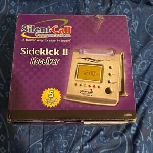 Silent Call Communications Sidekick II Receiver Strobe Light Alarm Clock 318MHz